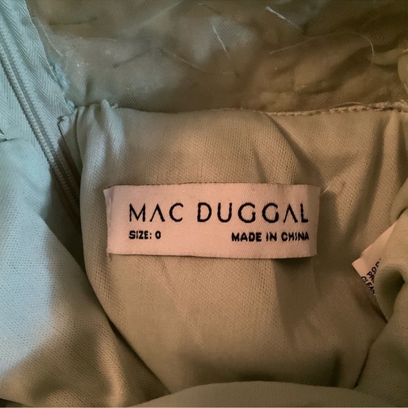Mac Duggal 20313 Embellished Lined Mesh Gown Sleeveless Sage Green 0 NWT - Picture 14 of 14